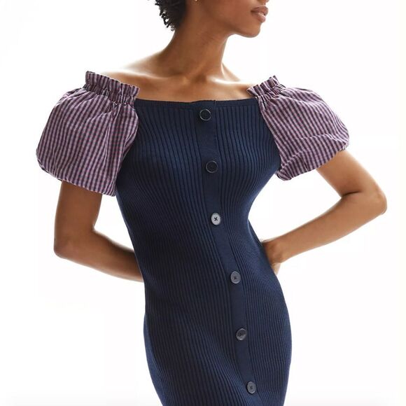 NWT Anthropologie Maeve Puff-Sleeved Mini Dress Small - Picture 10 of 14